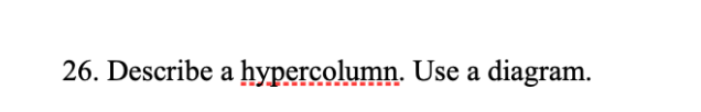 Solved 26. Describe a hypercolumn. Use a diagram. | Chegg.com