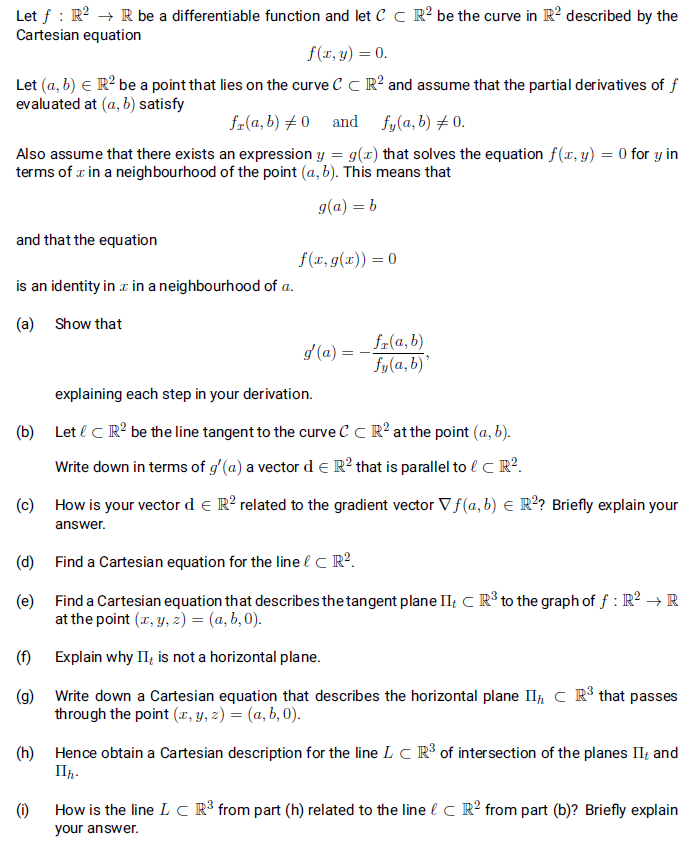 Solved Let F R2 R Be A Differentiable Function And Let C