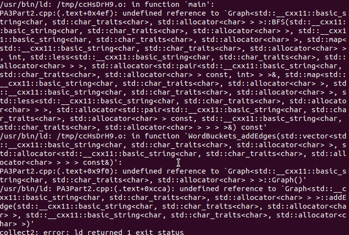 Solved C++ While trying to compile Graph.cpp and | Chegg.com