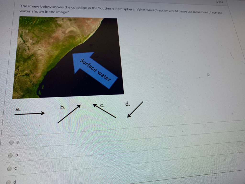 Solved 1 Pts The Image Below Shows The Coastline In The | Chegg.com