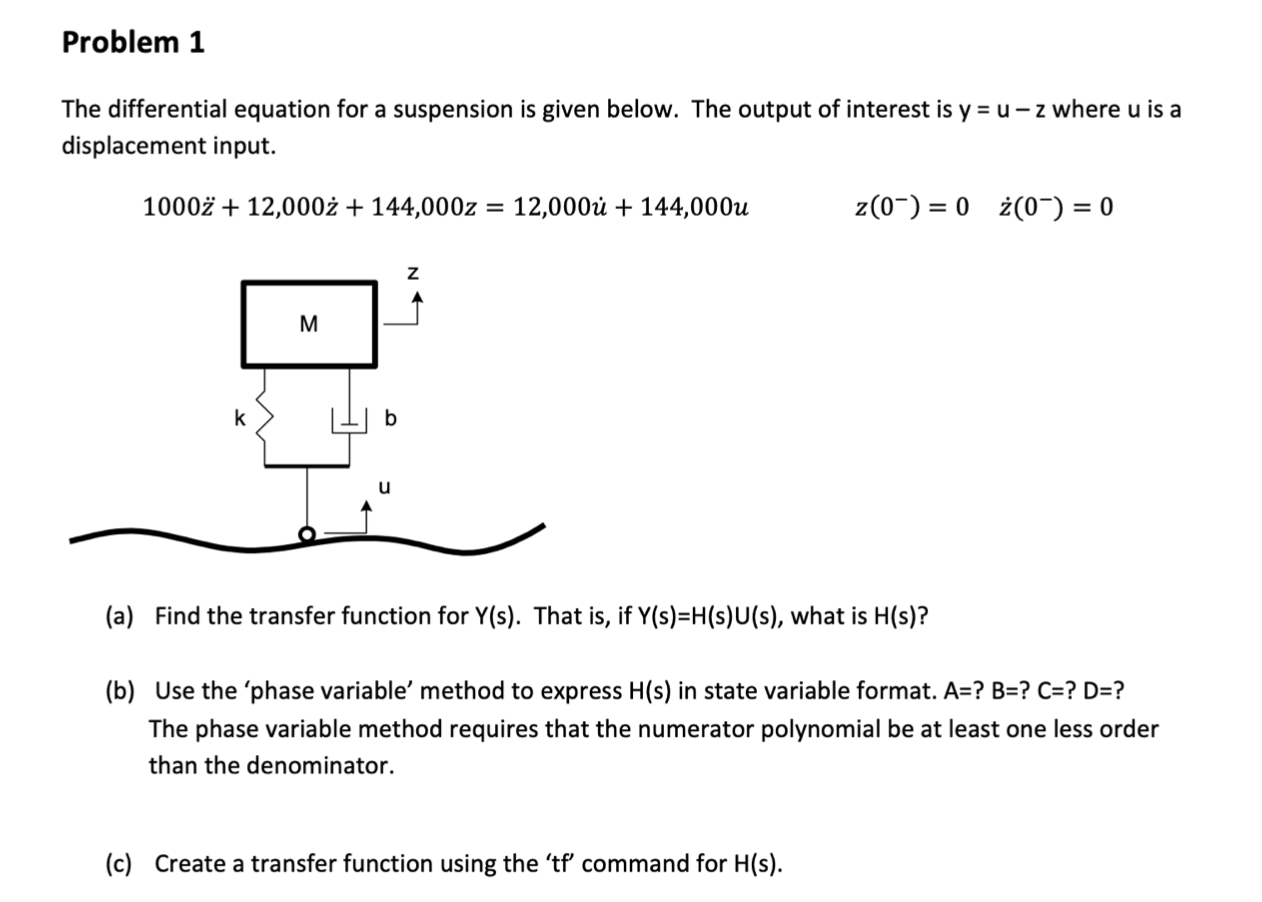 Solved The differential equation for a suspension is given