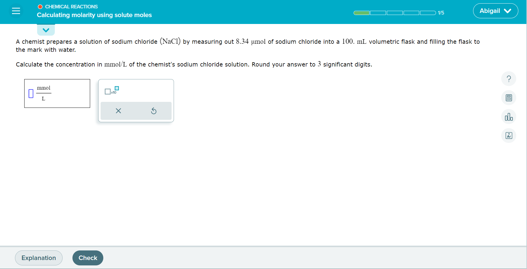 Solved A chemist prepares a solution of sodium chloride | Chegg.com