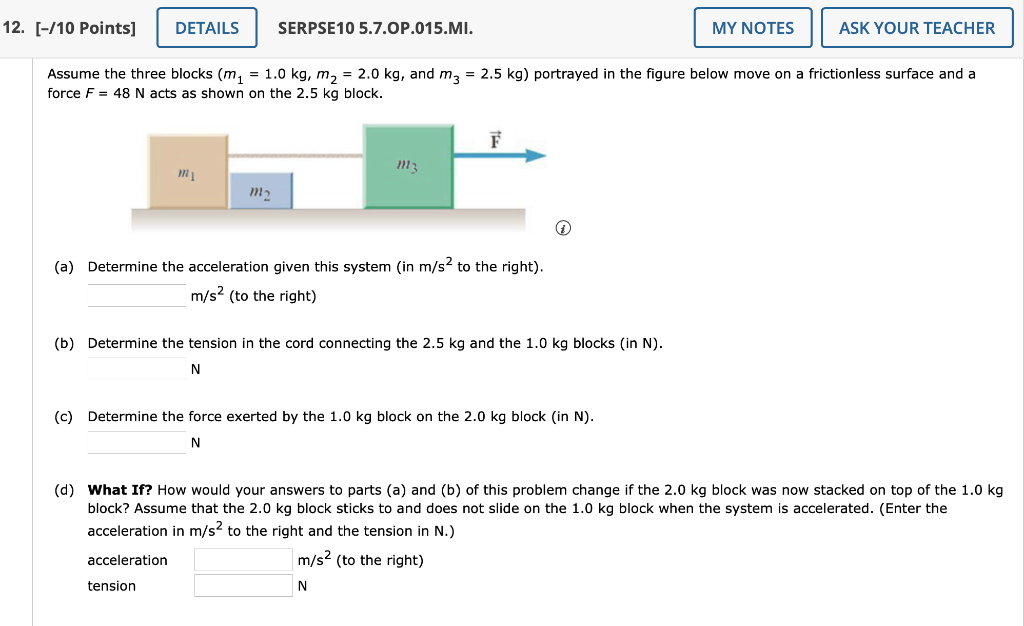 Solved 12. [-/10 Points] DETAILS SERPSE10 5.7.OP.015.MI. MY | Chegg.com