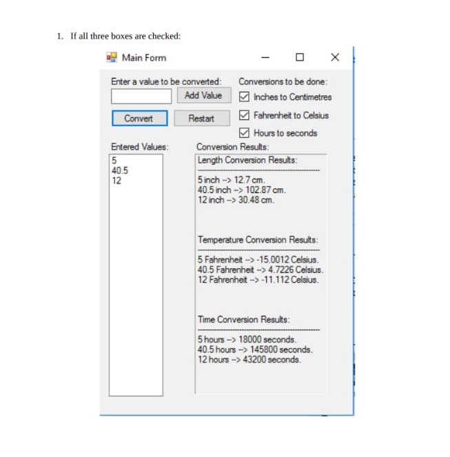 Solved Unit Conversion Tool: Create a visual basic program