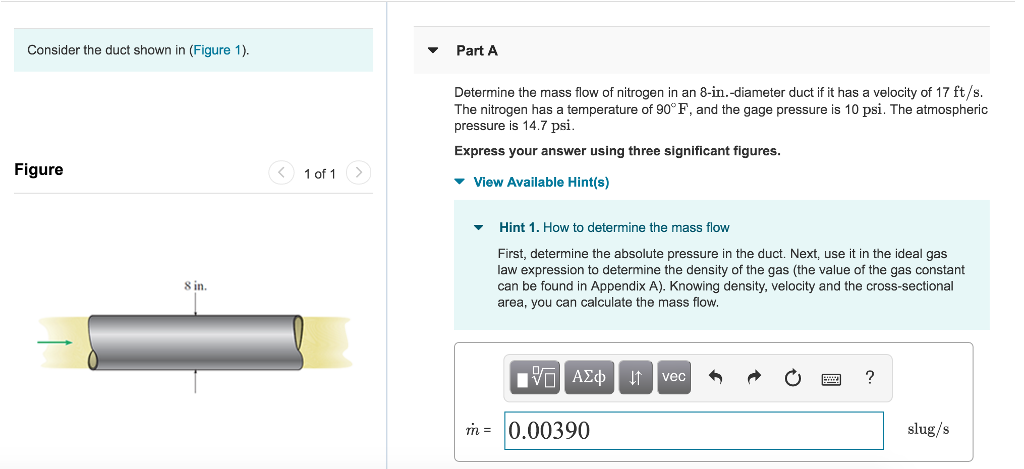 Solved Determine the mass flow of nitrogen in an | Chegg.com
