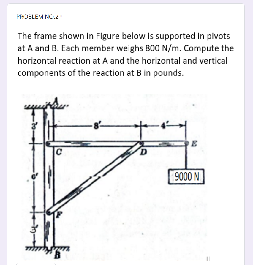 Solved PROBLEM NO.2* The frame shown in Figure below is | Chegg.com