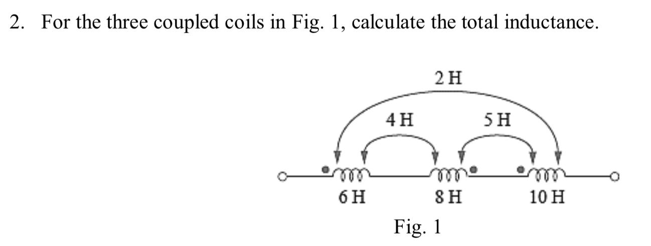 Solved 2. For The Three Coupled Coils In Fig. 1, Calculate | Chegg.com