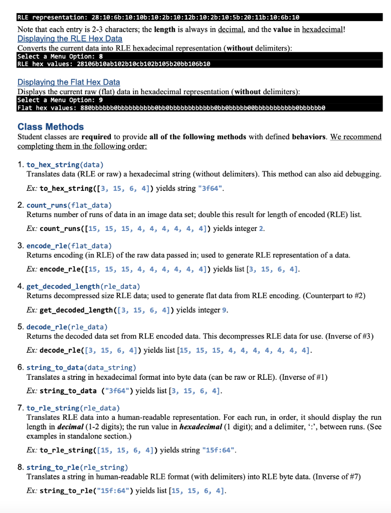 Solved P2: RLE with Images Python Overview In this project | Chegg.com
