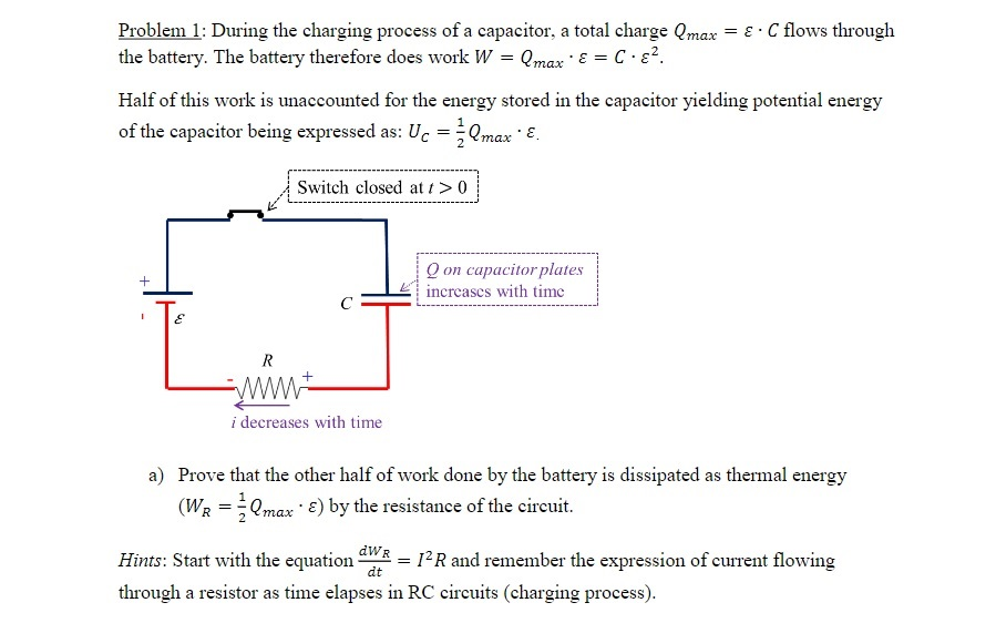 Solved Problem 1 During the charging process of a
