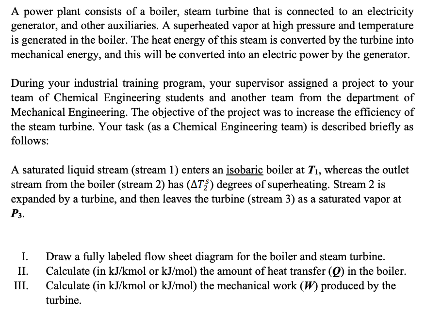 Solved A Power Plant Consists Of A Boiler, Steam Turbine | Chegg.com