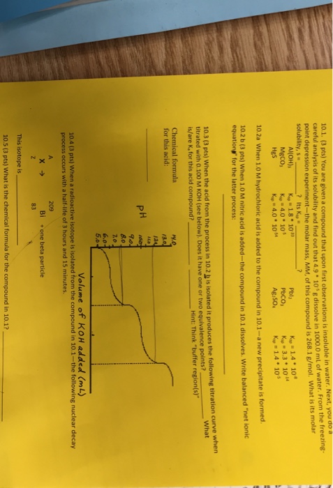 Solved E Given A Compound That Upon First Observations Is