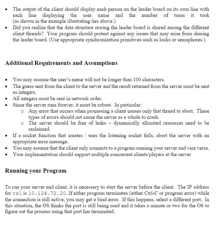 Solved In this assignment, you will be creating a client and | Chegg.com
