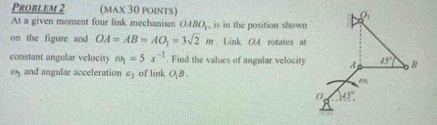 Solved PROBLEA 2 (MAX 30 POINTS) At a given monent four link | Chegg.com