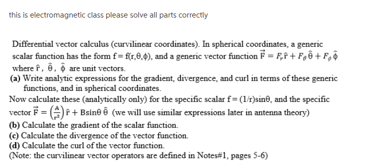 This Is Electromagnetic Class Please Solve All Parts | Chegg.com