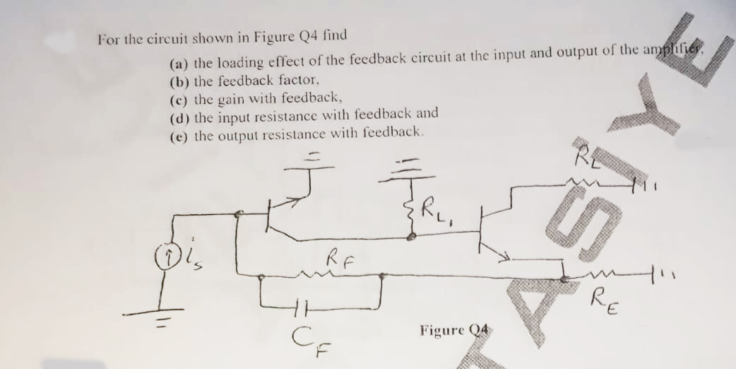 For the circuit shown in Figure Q4 find (a) the | Chegg.com