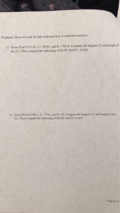 Solved Problems: Show all work for full credit and box or | Chegg.com