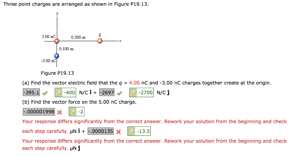 Solved Three point charges are arranged as shown in Figure | Chegg.com