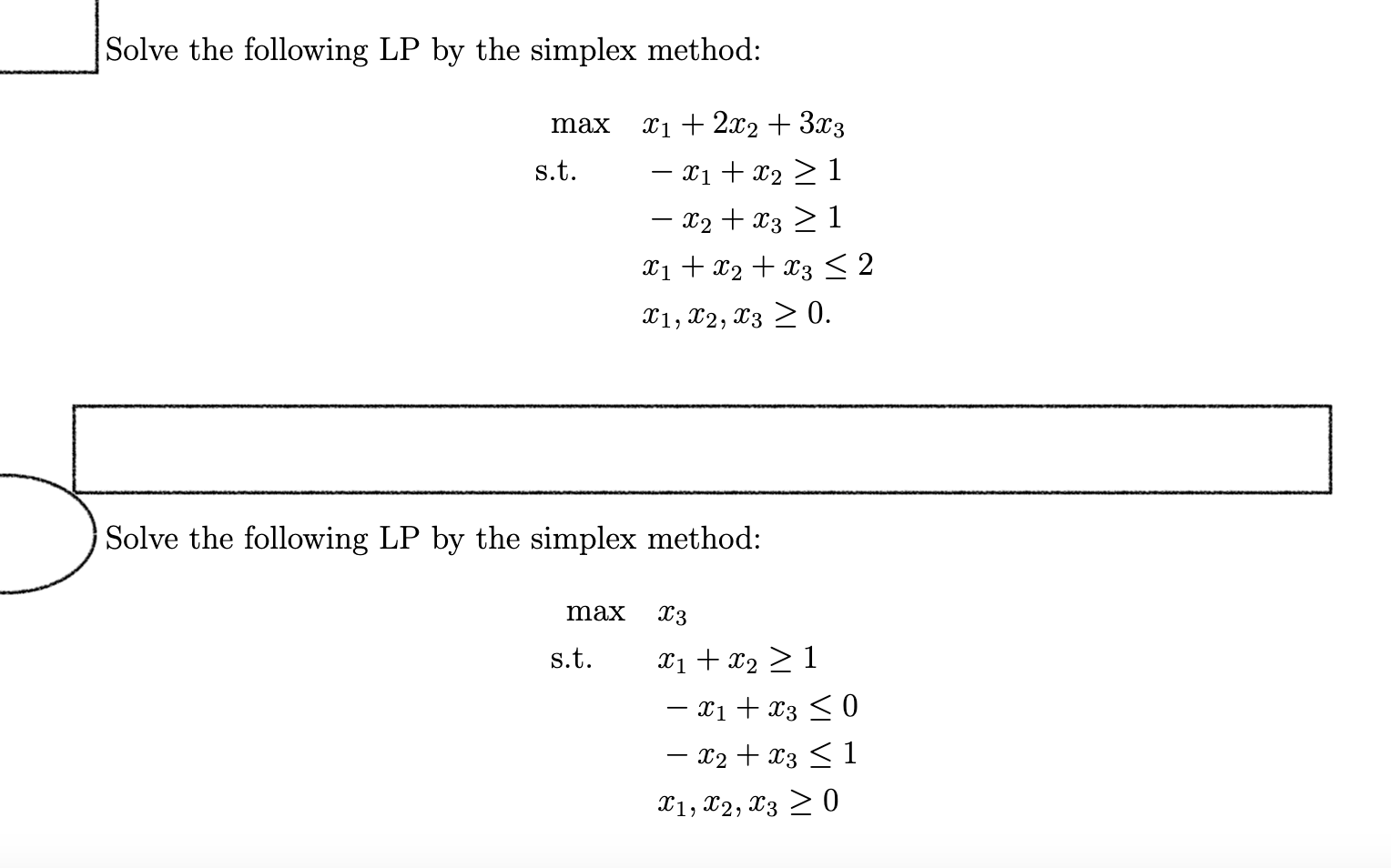 Solved Solve the following LP by the simplex method: max | Chegg.com