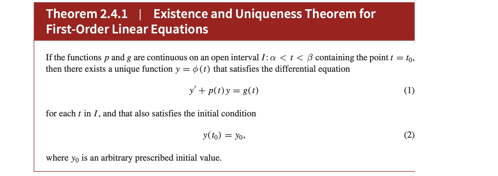 Solved Theorem 2 4 1 Existence And Uniqueness Theorem F Chegg Com