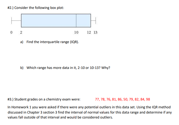 Solved \#2.) Consider The Following Box Plot: A) Find The | Chegg.com