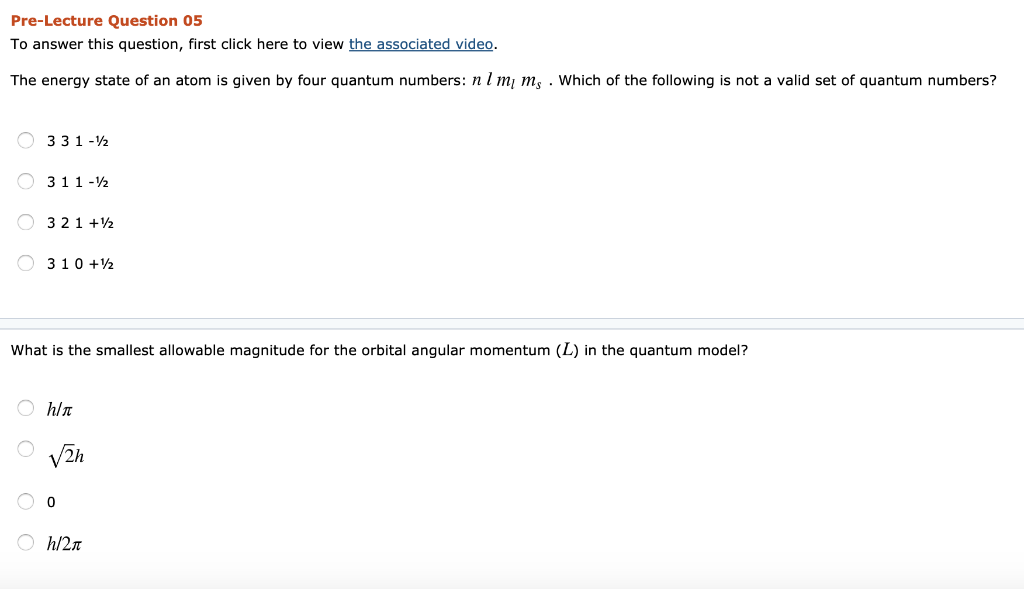 Solved Pre-Lecture Question 05 To answer this question, | Chegg.com