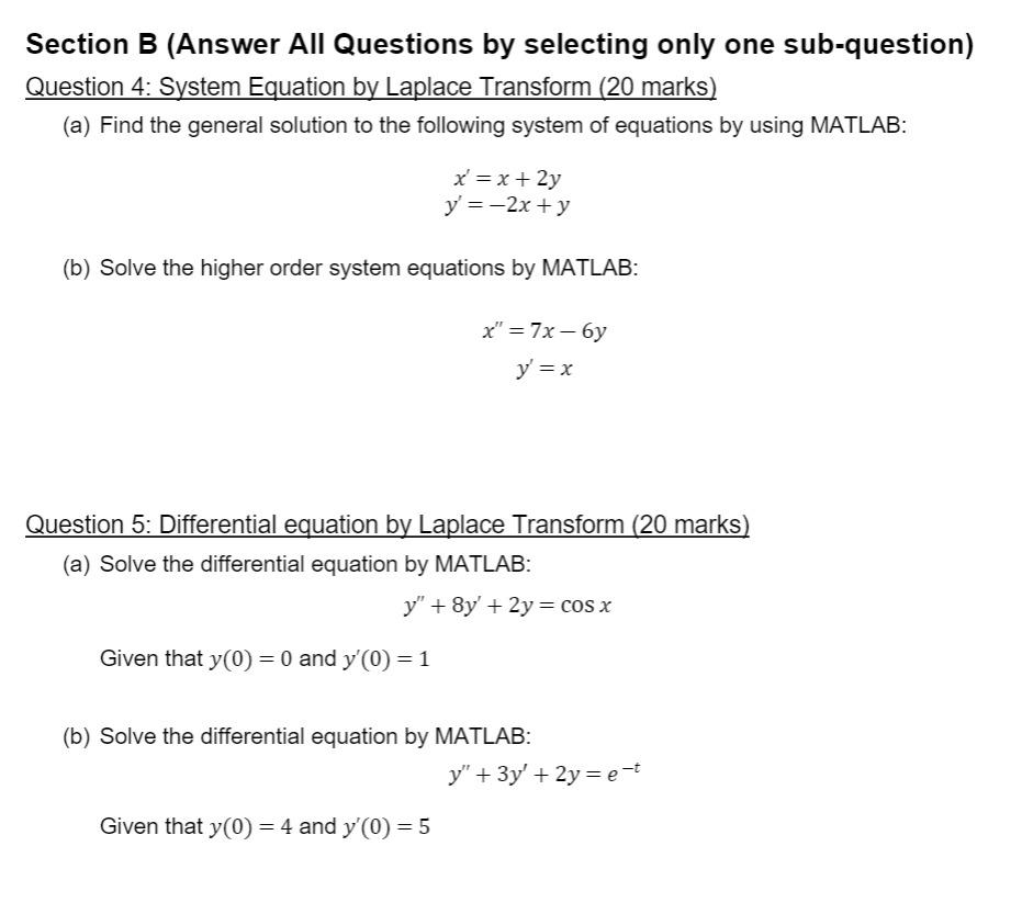 Solved Section B (Answer All Questions By Selecting Only One | Chegg.com