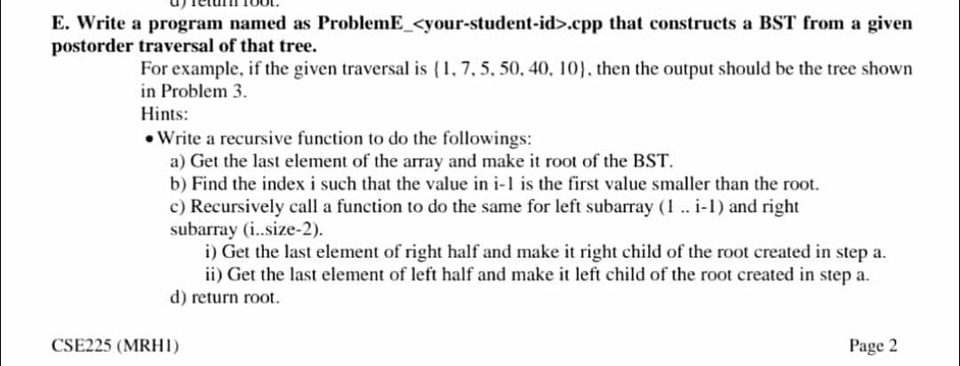 Solved E. Write a program named as ProblemE_.cpp that | Chegg.com