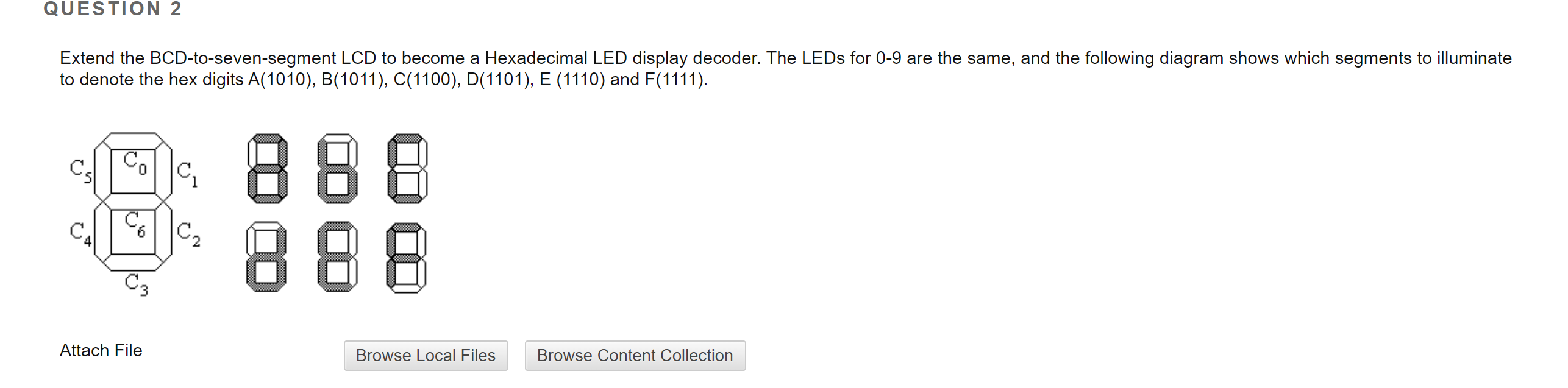 Solved QUESTION 2 Extend the BCD-to-seven-segment LCD to | Chegg.com