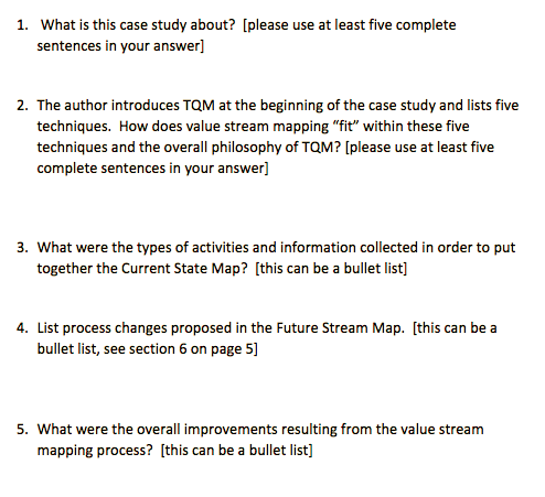 tqm case study with questions and answers