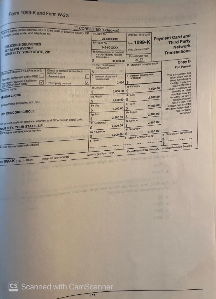 Form 1099-K and Form W-2G