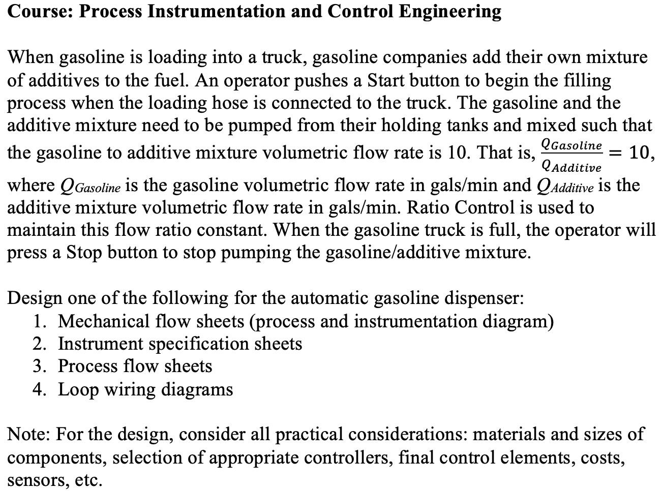 Solved Course: Process Instrumentation and Control | Chegg.com