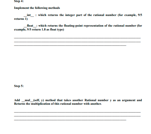 Solved Step 4: Implement the following methods _int_ : which | Chegg.com