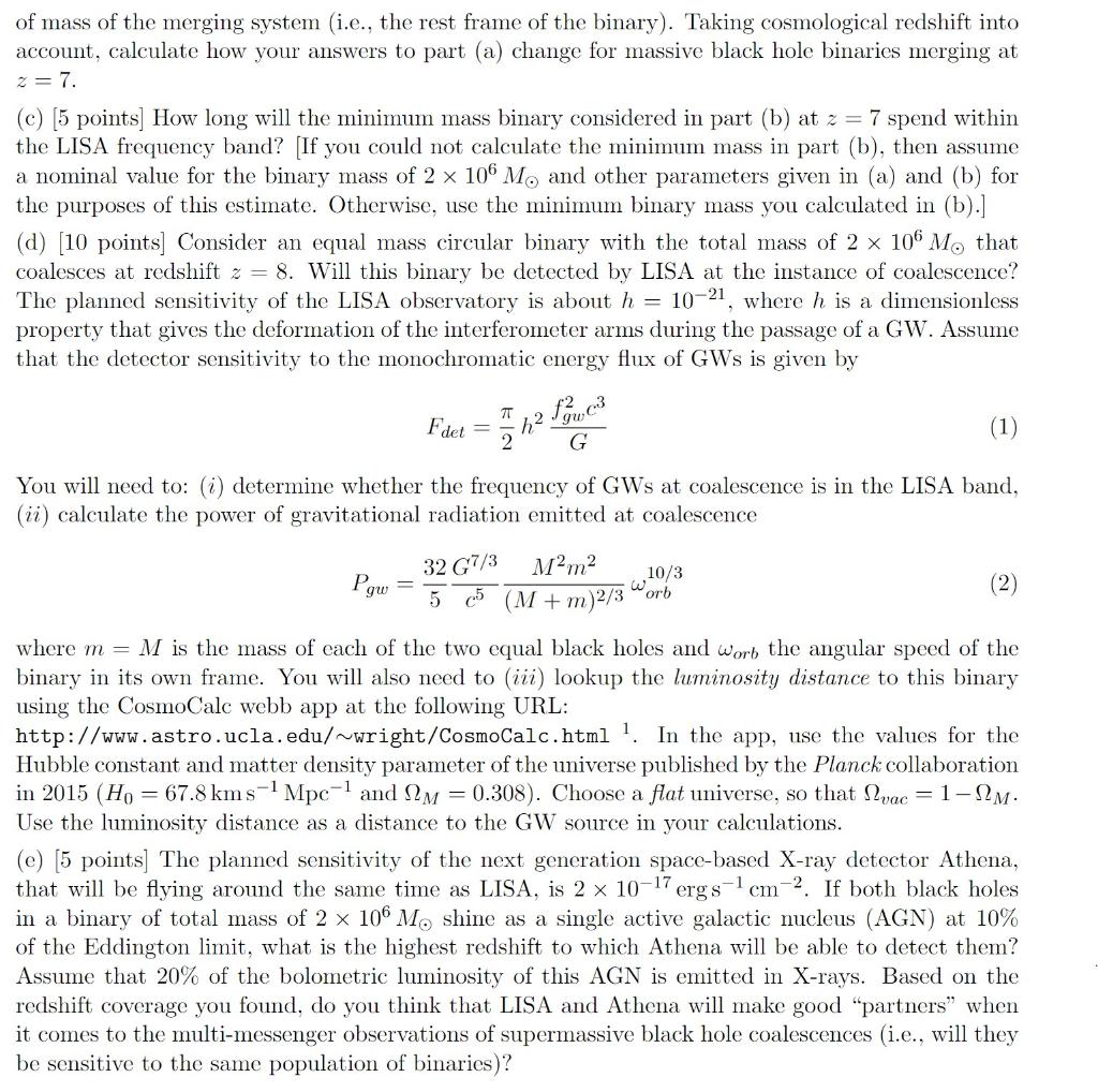 Solved The Laser Interferometer Space Antenna (LISA) is a | Chegg.com