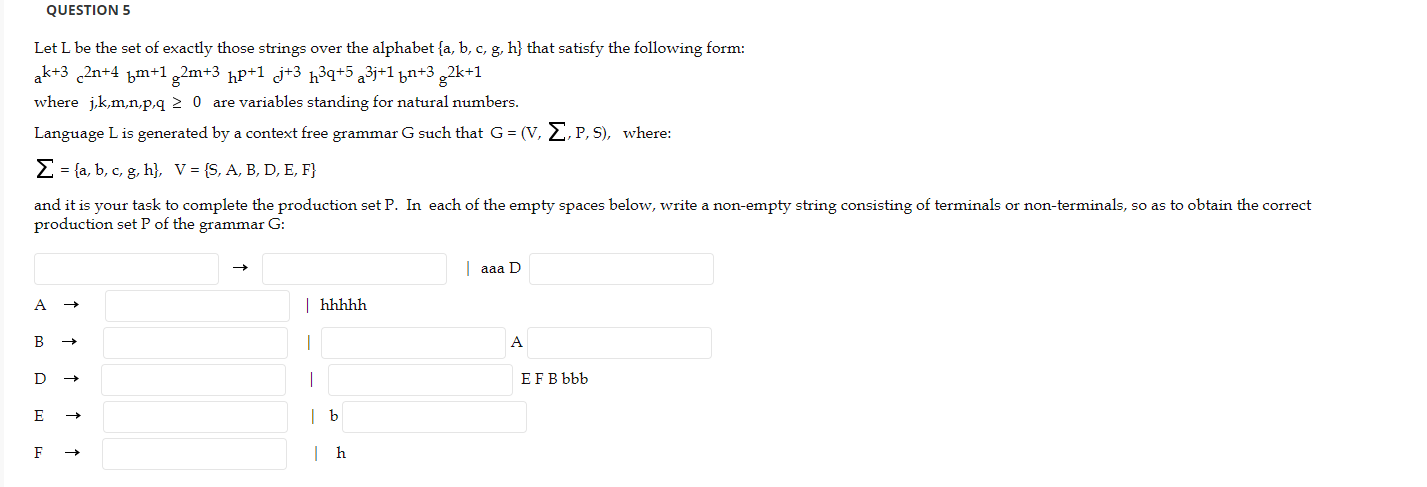 Solved Question 5 Let L Be The Set Of Exactly Those Strin Chegg Com