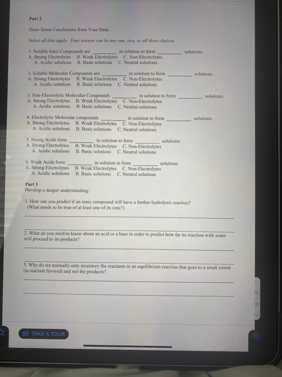 Solved 1 soluble ionic compounds are in solution to form chegg