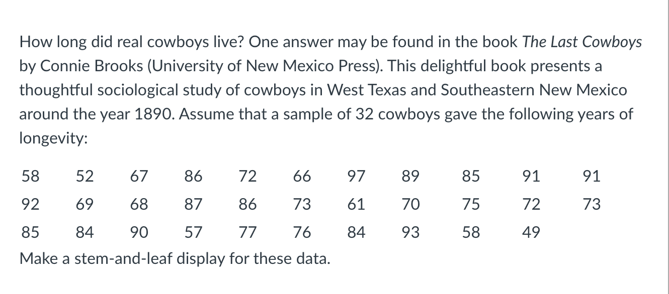 Solved How long did real cowboys live? One answer may be
