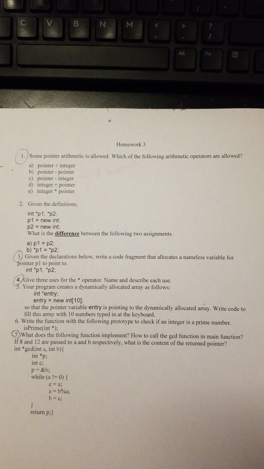 Solved Alt Homework 3 1 Some Pointer Arithmetic Is Allow Chegg Com