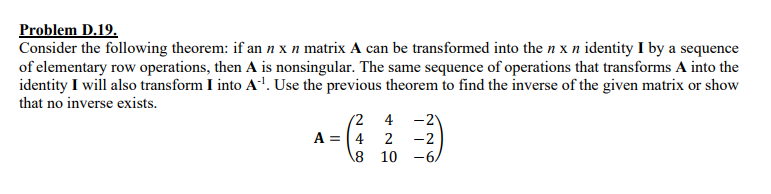 Solved Problem D.19. Consider the following theorem: if an n | Chegg.com