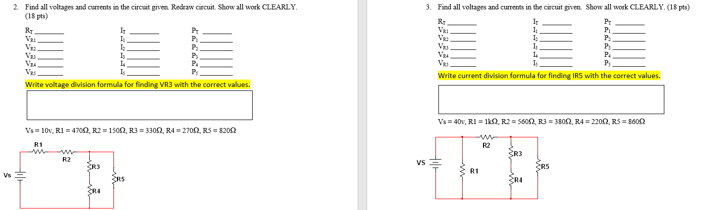 Solved 3. Find all voltages and currents in the circuit | Chegg.com