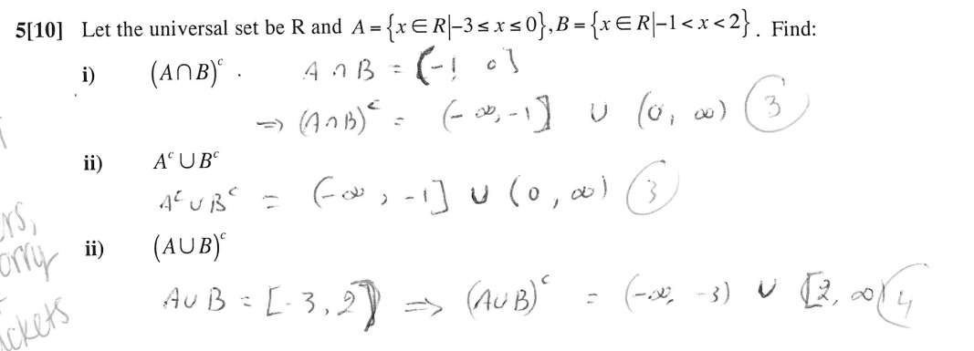 Solved 5[10] ﻿Let the universal set be R ﻿and | Chegg.com