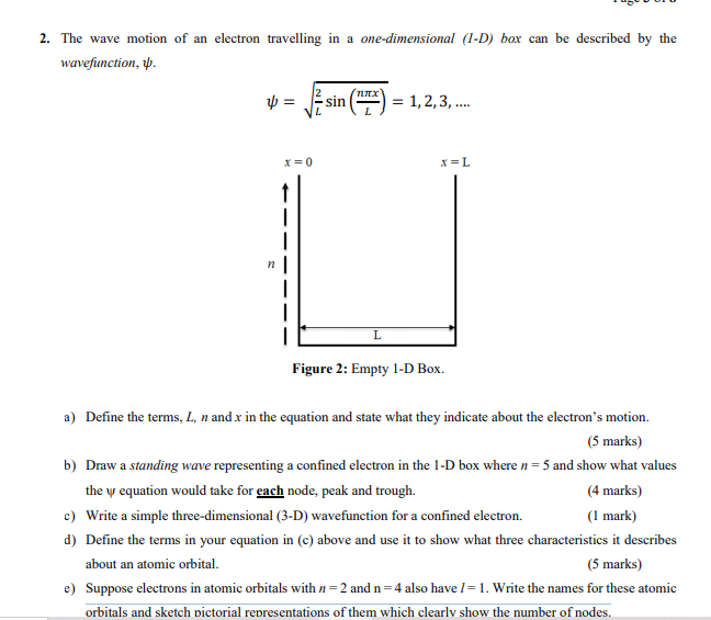 Solved 2. The wave motion of an electron travelling in a | Chegg.com