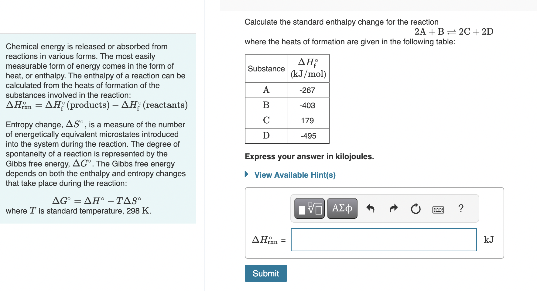 Solved Calculate The Standard Enthalpy Change For The | Chegg.com