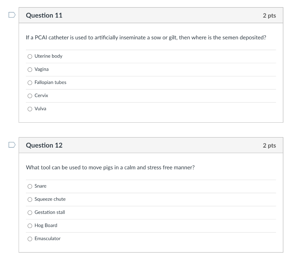 Solved D Question 1 2 pts What is the purpose of a farrowing | Chegg.com