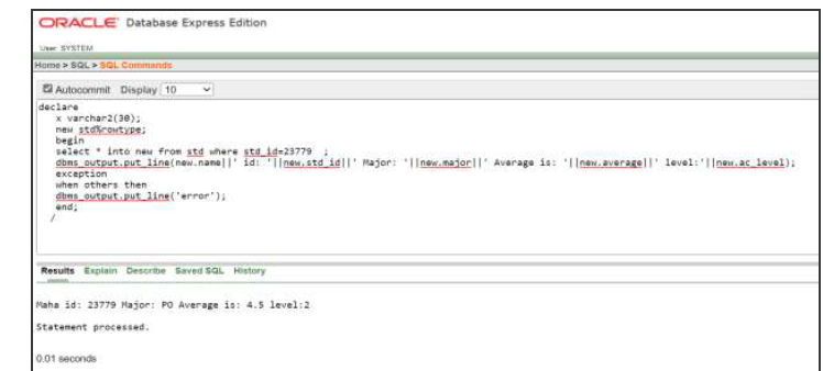 Solved The “student data” database contains the following | Chegg.com