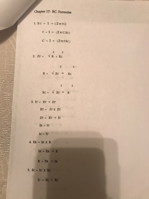 Solved Use your Chapter 17 Formula Sheet to solve these | Chegg.com