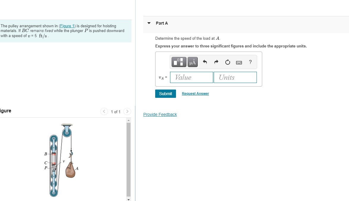 Solved Part A The pulley arrangement shown in Figure 1) is | Chegg.com