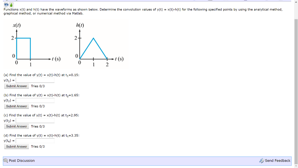 Solved Functions x(t) and h(t) have the waveforms as shown | Chegg.com