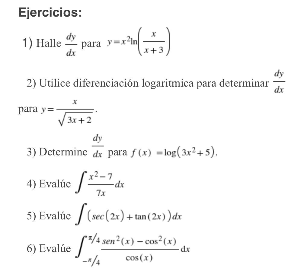 Solved Exercises 1 Find Dy Dx For Y X 2in X X 3 2 Use Chegg Com