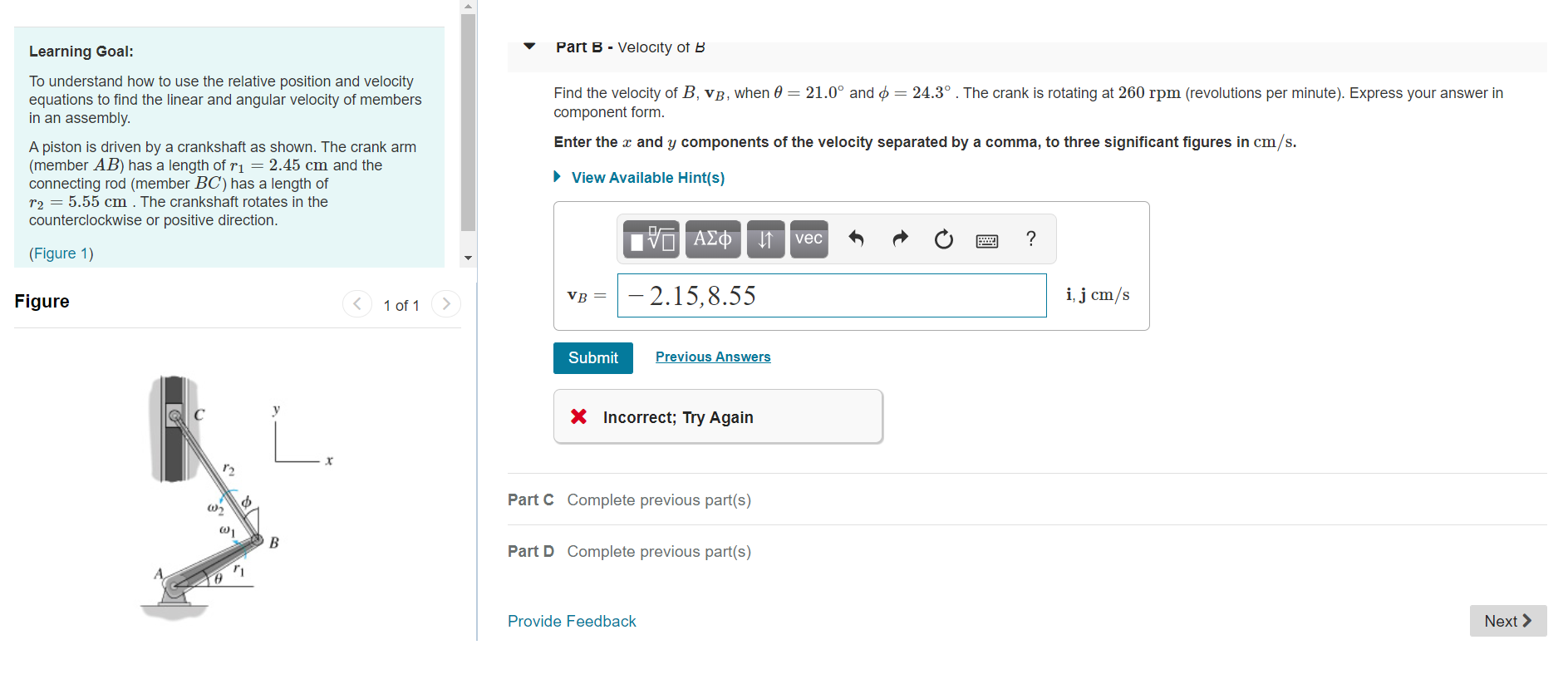 Solved Part B - Velocity Of B Learning Goal: To Understand | Chegg.com