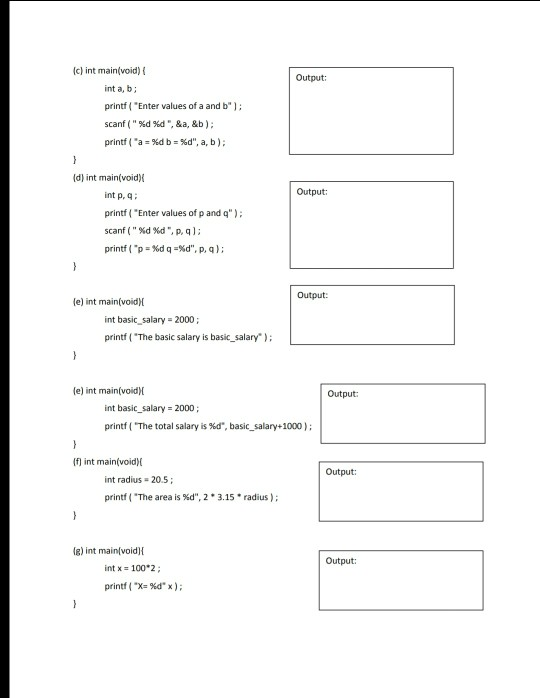 Solved COP 3223C Exercise 1 (intro to C data variable and | Chegg.com